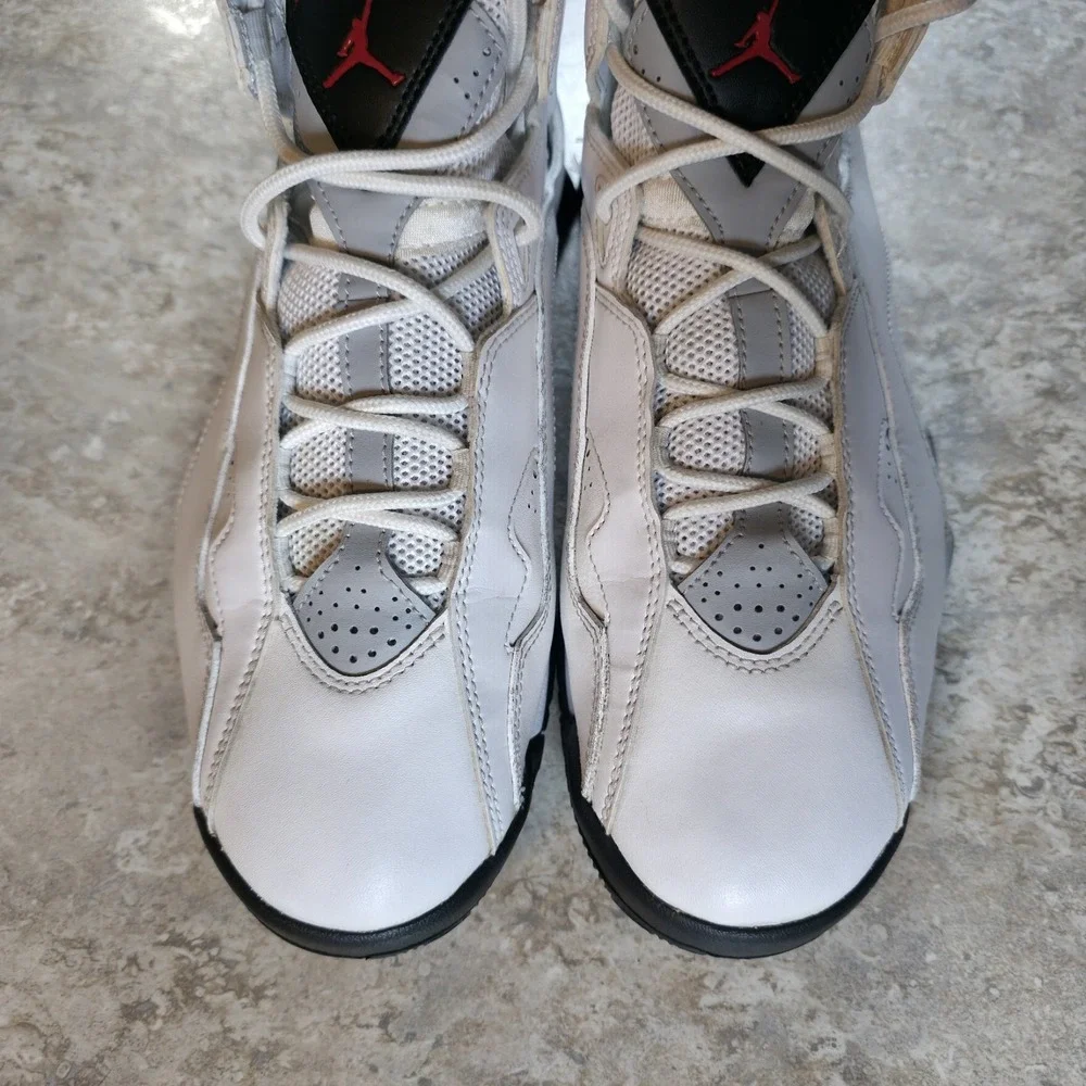 Jordan True Flight White Cement High Top Sneakers White Black Red Mens Size 9